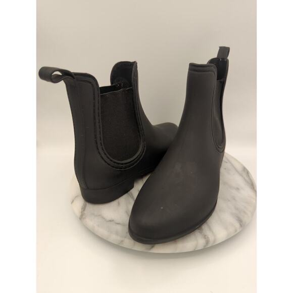 Jeffrey Campbell Boots Size 7 Women's Forecast Chelsea Waterproof Rain Black - Picture 2 of 14